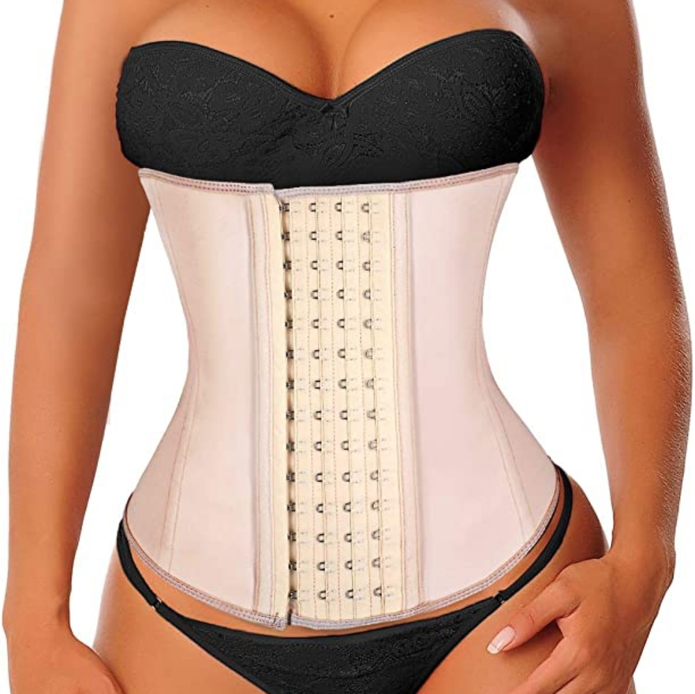 Waist Trainer latex corset in beige